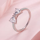 925 Sterling Silver White Gold Plated 1.2cm Pendant Ring Size 6 for Women-2