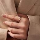 925 Sterling Silver White Gold Plated Pavé CZ Star Ring for Women-6