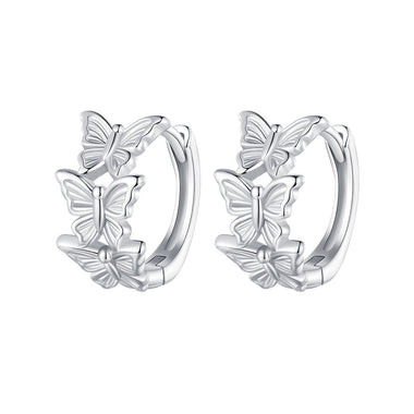 S925 Sterling Silver Earrings with Plated Platinum for Women