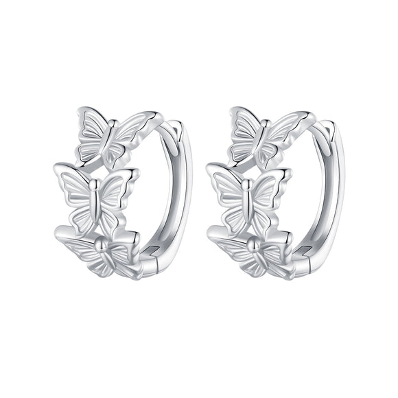 S925 Sterling Silver Earrings with Plated Platinum for Women
