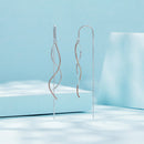 925 Sterling Silver Earrings 56*10mm Plated Platinum Rose Gold for Women-3