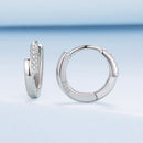 925 Sterling Silver Earrings with Pavé Setting CZ in White Gold for Women-2