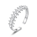 925 Sterling Silver + Plated White Gold 0.24cm Ring for Women-1