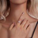 925 Sterling Silver White Gold Plated Ring with Pavé Set CZ, Size 6.0-6