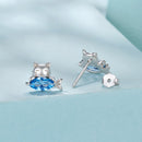 925 Sterling Silver 0.8cm White Gold Plated CZ Earrings for Women-2