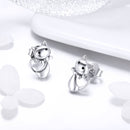 925 Sterling Silver Earrings with Pavé Setting in Oxidized Finish-3