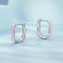 925 Sterling Silver Earrings with Enamel in White Gold Finish - 13*3mm for Women-6