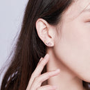 925 Sterling Silver Earrings, 0.6cm, Plated Gold, Plated Platinum for Women-6