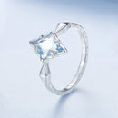 925 Sterling Silver White Gold Plated 1.2x0.9cm Pendant Ring Size 6.0 for Women-3