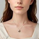 925 Sterling Silver + Plated White Gold + Plated Gold 1.8*1.2cm Necklace for Women-6