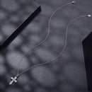 925 Sterling Silver Plated White Gold Moissanite Necklace 40+5cm for Women-4