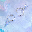 925 Sterling Silver Earrings with Transparent Glass and White Gold Plating for Women-6