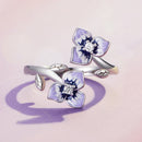 S925 Sterling Silver Enamel CZ Pavé Setting Ring for Women-4