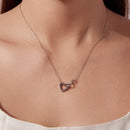 925 Sterling Silver Necklace with Pavé Setting CZ, 40+5cm, Plated White Gold, Women-6