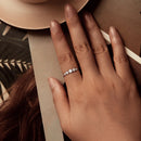 925 Sterling Silver Ring Size 6.0 with Pavé CZ in White Gold Finish for Women-3