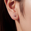 925 Sterling Silver Moissanite Earrings White Gold Plated 0.5cm for Women-7