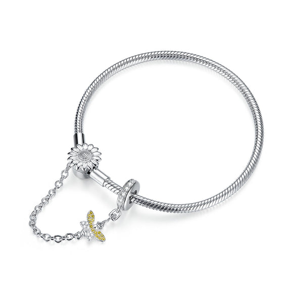 925 Sterling Silver Adjustable Length 17cm Bracelet for Women
