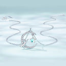 925 Sterling Silver Adjustable Moonstone Necklace with CZ Accents for Women-3