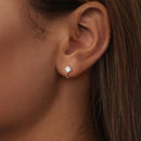 925 Sterling Silver & White Gold Plated 0.5 Carat Moissanite Earrings for Women-8