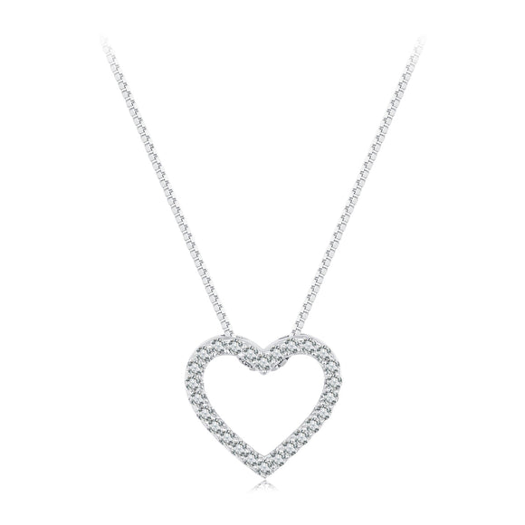 S925 Sterling Silver Necklace with Moissanite, 400mm + 50mm, Platinum Plated, Women