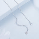 925 Sterling Silver Pave Setting CZ Necklace with White Gold Plating 400mm for Women-5