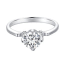 925 Sterling Silver 1.0 Carat Moissanite Ring in Size 8-1