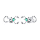 925 Sterling Silver Earrings with Pavé Setting CZ and Oxidized Finish for Women-1