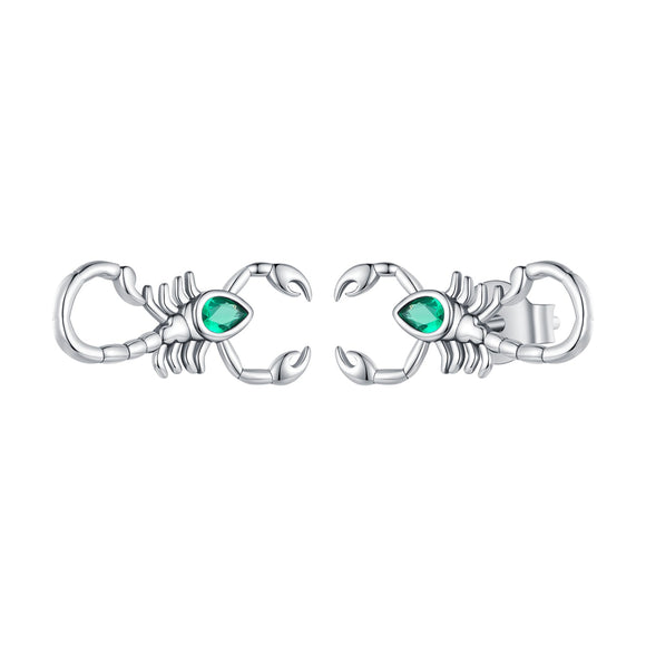 925 Sterling Silver Earrings with Pavé Setting CZ and Oxidized Finish for Women