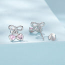 925 Sterling Silver Earrings with Pavé Setting CZ and Transparent Glass for Women-2