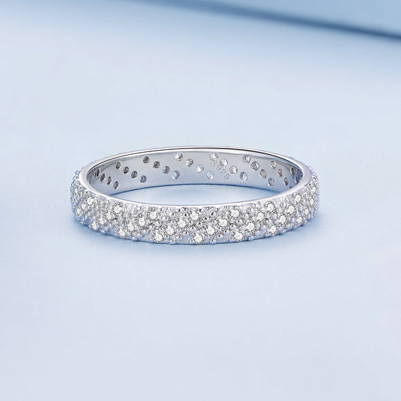 925 Sterling Silver Ring with Pavé Setting CZ for Women Size 6.0
