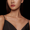 925 Sterling Silver Plated Platinum Moissanite Necklace 39+5cm for Women-8