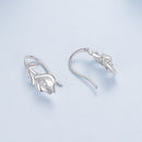 925 Sterling Silver Earrings with White Gold Plating and CZ-4