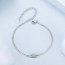 925 Sterling Silver White Gold Plated Heart-Shaped Bracelet with CZ, Length 150+60mm-4