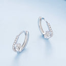 925 Sterling Silver Platinum Plated Pavé CZ Earrings-4