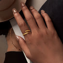 S925 Sterling Silver Gold Plated 0.16cm Ring-7