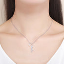 925 Sterling Silver 0.6 Carat Pearl Necklace for Women-7
