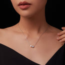 925 Sterling Silver Moissanite & Freshwater Pearl White Gold Necklace 45cm for Women-7