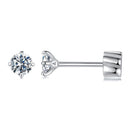 925 Sterling Silver Moissanite Stud Earrings for Women - 0.5ct, 0.6cm Size, White Gold Plated-4