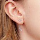 925 Sterling Silver Earrings with White Gold Plating and CZ-6