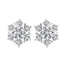 925 Sterling Silver Earrings with Pavé Setting CZ and White Gold Plating-1