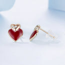 925 Sterling Silver Earrings with Enamel Finish and Pavé Setting in Rose Gold-6