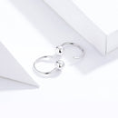925 Sterling Silver Earrings with Plated Platinum, 1cm Diameter for Women-5