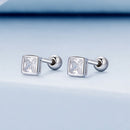 925 Sterling Silver 5mm Pavé Setting CZ Earrings for Women-6