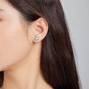 925 Sterling Silver Earrings for Women - Pavé Setting CZ with Enamel Process - 1cm-6