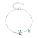 925 Sterling Silver 16.5cm+5cm Enamel Dragonfly Bracelet for Women-1