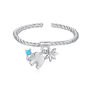 925 Sterling Silver Synthetic Turquoise Pendant 0.7x0.8cm for Women-1
