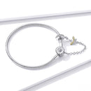 925 Sterling Silver Adjustable Length 17cm Bracelet for Women-5