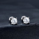 925 Sterling Silver Earrings with Moissanite in Style S, 0.5cm for Women-3