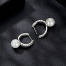 925 Sterling Silver Moissanite 0.15 Carat Earrings with Quality Shell Pearl for Women-4