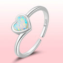 925 Sterling Silver Translucent Opal Oxidized Silver Ring for Women-2